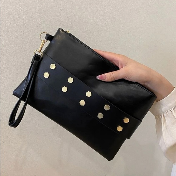 Handbags - Studded Black Wristlet / Clutch - NWOT